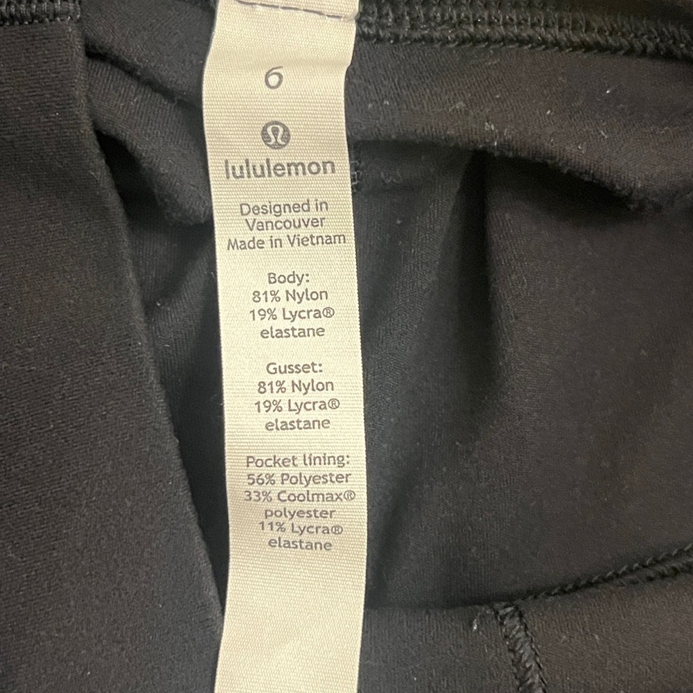 Lululemon Black Biker high rise Shorts - Picture 2 of 2